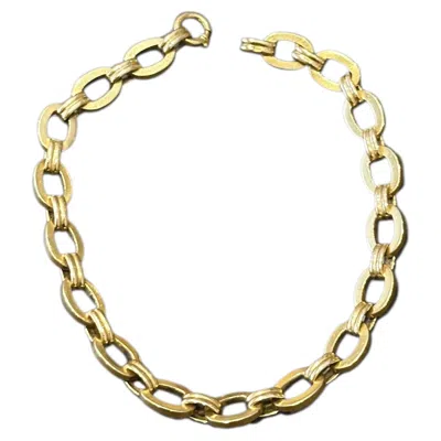Pre-owned 1stdibs Classic Vintage 18 Karat Gold Faceted Oval Link Bracelet In Multi