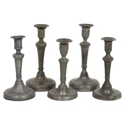 Pre-owned 1stdibs Collection Of 18th-19th Century French Pewter Candleholders In Gray