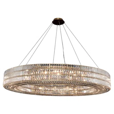 Pre-owned 1stdibs Collection Orione Chandelier, Metal And Crystal, Ncs 196/150 By Jago In Brown