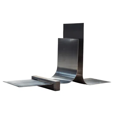 Pre-owned 1stdibs Collision 3.0 Floor Lamp In Solid Aluminum & Travertine By D´ark Atelier In Black