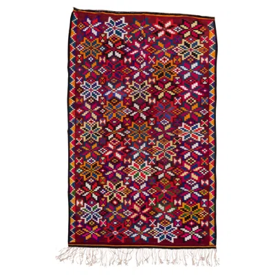Pre-owned 1stdibs Colorful Moroccan Kilim Carpet In Brown