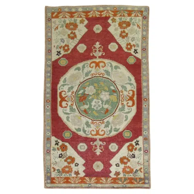 Pre-owned 1stdibs Colorful Turkish Oushak Rug In Brown