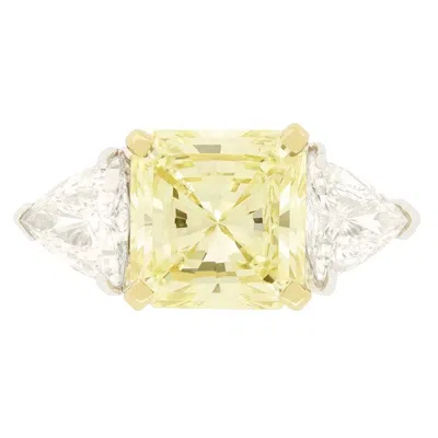 Pre-owned 1stdibs Contemporary 3.50ct Yellow Diamond Trilogy Ring