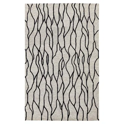 Pre-owned 1stdibs Contemporary Abstract Organic Line Wool Area Rug, Postmodern Style 5x8 In Gray
