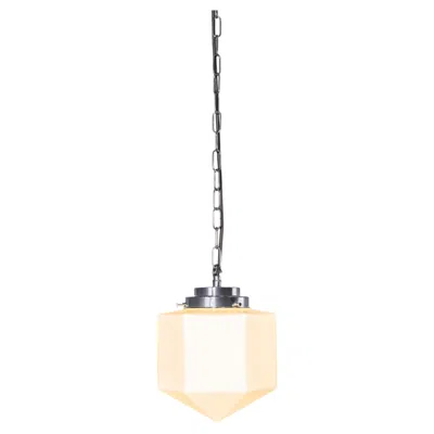 Pre-owned 1stdibs Contemporary Mouth Blown Plumb Bob Opaline Pendant Lamp In White