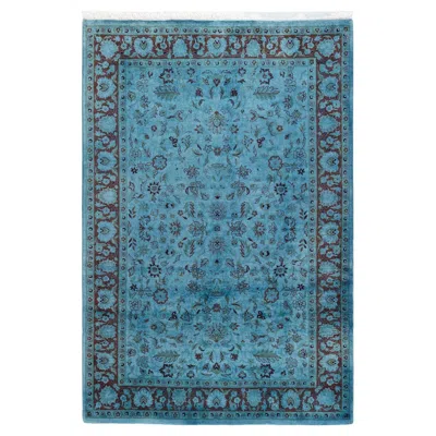 Pre-owned 1stdibs Contemporary Overdyed Hand Knotted Wool Blue Area Rug