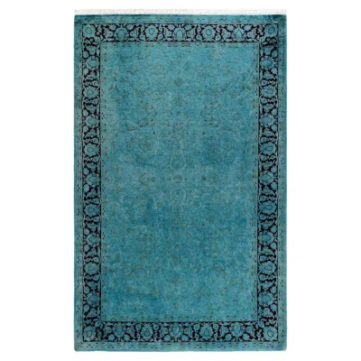 Pre-owned 1stdibs Contemporary Overdyed Hand Knotted Wool Blue Area Rug