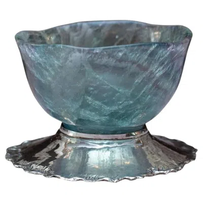 Pre-owned 1stdibs Contemporary Sterling Silver And Fluorite Mineral Bowl