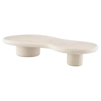 Pre-owned 1stdibs Contemporary Style Cream Concrete Outdoor Coffee Table In White