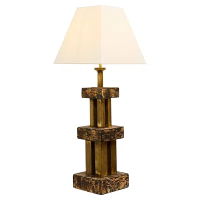 Pre-owned 1stdibs Cork/brass Lamp In Brown