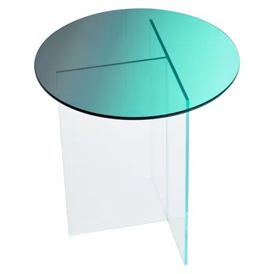 Pre-owned 1stdibs Cosmos Green Mini Side Table, Tempered Glass, Modern Design