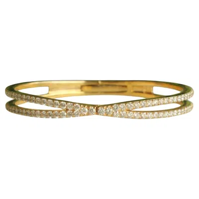 Pre-owned 1stdibs Crossover Natural Diamond Bracelet In 14k Solid Gold (certified) In Multi