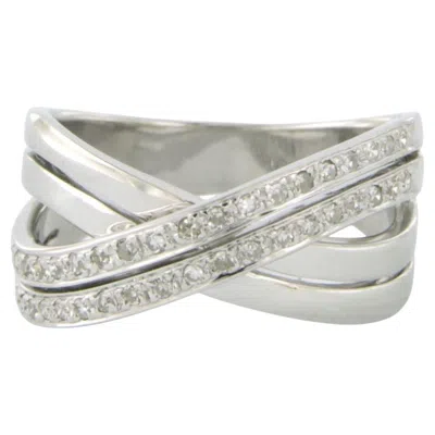 Pre-owned 1stdibs Crossover Ring With Diamonds 0.19ct - 18k Gold - 6.2 Grams In Multi