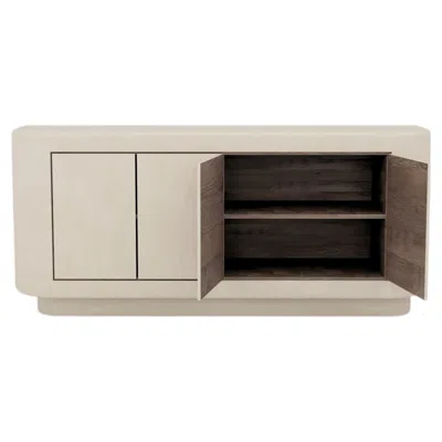 Pre-owned 1stdibs Customizable Handmade Textured Plaster Sideboard W/ Walnut Interior As180 In Brown