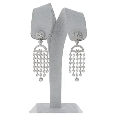 Pre-owned 1stdibs Dangling Diamond Cocktail Earrings, 14k In Multi