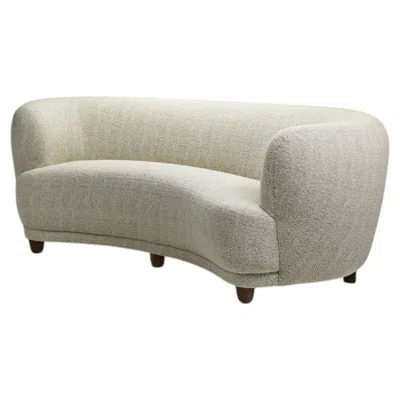 Pre-owned 1stdibs Danish Cabinetmaker Three-seater Sofa With Stained Wood Legs, Denmark 1940s In Brown