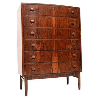 Pre-owned 1stdibs Danish Vintage Bow Front Chest Of Drawers In Brown