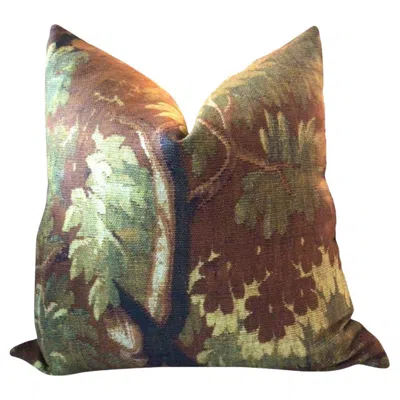 Pre-owned 1stdibs Dedar Schwarzwald In Automne Down Filled Lumbar Pillow 12" X 24" In Brown