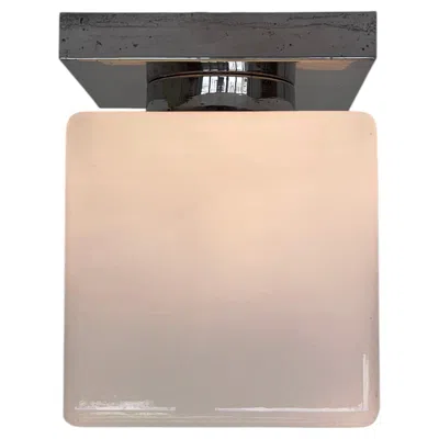 Pre-owned 1stdibs Design Chrome And Glass Bauhaus Ceiling Lamp / Flushmount, 1930s In Sand