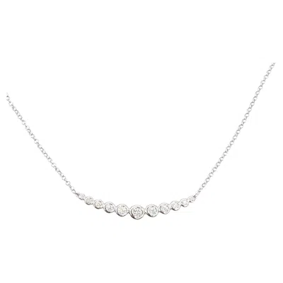 Pre-owned 1stdibs Diamond Bar Necklace In 14k White Gold