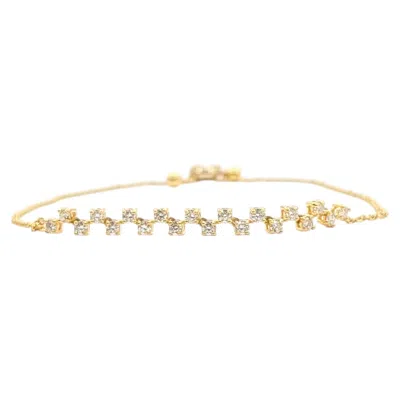 Pre-owned 1stdibs Diamond Bolo Bracelet In 10k Yellow Gold