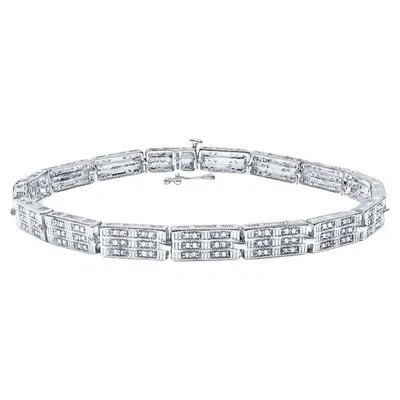 Pre-owned 1stdibs Diamond Bracelet 1.1 Carats 14k White Gold Plated Silver