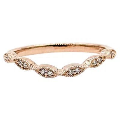 Pre-owned 1stdibs Diamond Bridal Band In 14k Rose Gold In Red