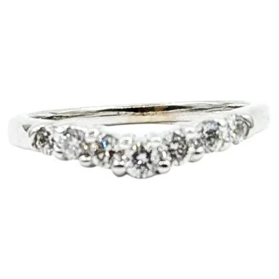 Pre-owned 1stdibs Diamond Contour Band Ring In 14k White Gold