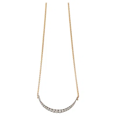 Pre-owned 1stdibs Diamond Crescent Necklace In Multi