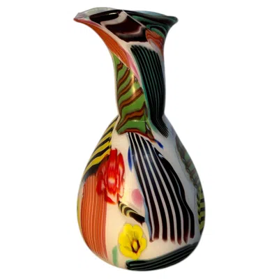 Pre-owned 1stdibs Dino Martens Attributed Murano Art Glass Vase With Multicolored Abstract Design In Black