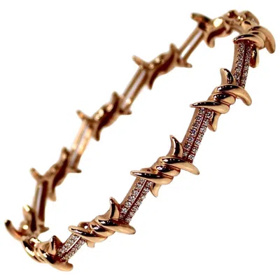 Pre-owned 1stdibs Djula Paris Barbelé 18k Gold Barb Wire Bangle With Pave Diamonds In Multi
