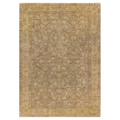 Pre-owned 1stdibs Doris Leslie Blau Antique Tabriz Allover Floral Light Beige Rug - C. 1880 In Brown