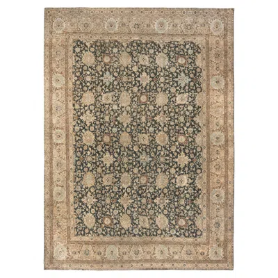 Pre-owned 1stdibs Doris Leslie Blau Antique Tabriz Allover Floral Light Beige Rug - C. 1880 In Brown