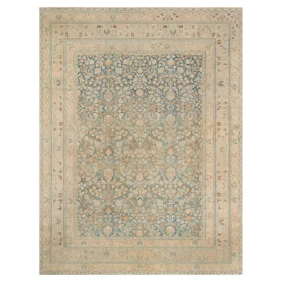 Pre-owned 1stdibs Doris Leslie Blau Antique Tabriz Allover Floral Light Beige Rug - C. 1900 In Brown