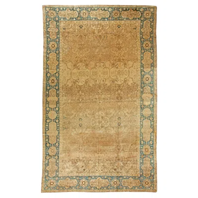 Pre-owned 1stdibs Doris Leslie Blau Antique Tabriz Allover Floral Warm Tan Rug - C. 1900 In Brown