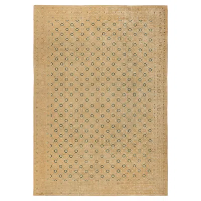 Pre-owned 1stdibs Doris Leslie Blau Antique Tabriz Allover Floral Warm Tan Rug - C. 1940 In Brown