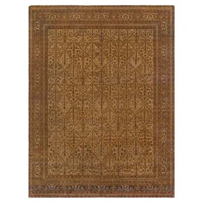 Pre-owned 1stdibs Doris Leslie Blau Antique Tabriz Allover Geometric Warm Tan Rug - C. 1920 In Brown