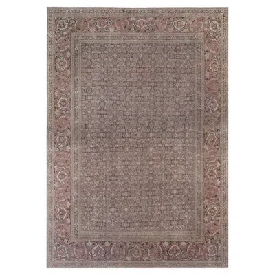 Pre-owned 1stdibs Doris Leslie Blau Antique Tabriz Allover Oversized Soft Beige Rug - C. 1900 In Brown