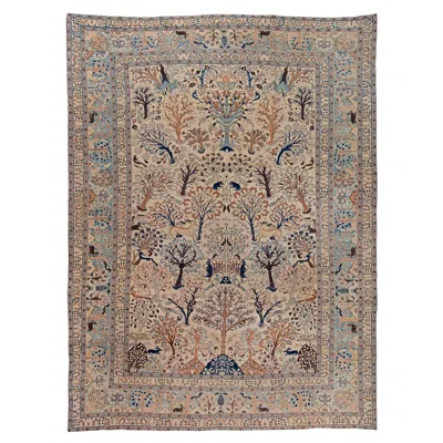 Pre-owned 1stdibs Doris Leslie Blau Antique Tabriz Allover Soft Beige Hand-knotted Rug - C. 1900 In Brown