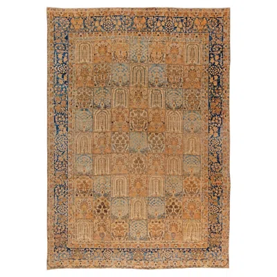 Pre-owned 1stdibs Doris Leslie Blau Antique Tabriz Allover Warm Tan Hand-knotted Rug - C. 1880 In Brown