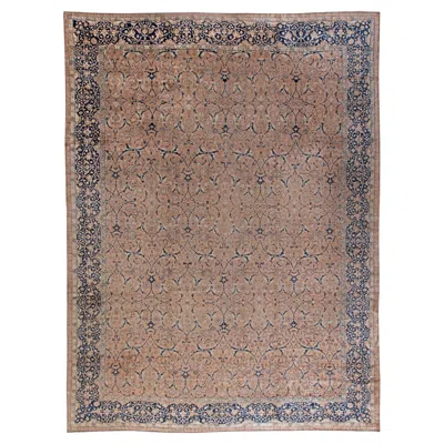 Pre-owned 1stdibs Doris Leslie Blau Antique Tabriz Allover Warm Tan Hand-knotted Rug - C. 1900 In Brown