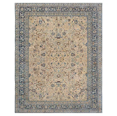 Pre-owned 1stdibs Doris Leslie Blau Antique Tabriz Floral Allover Light Beige Rug - C. 1900 In Brown