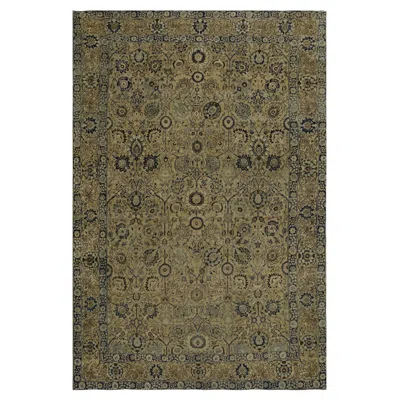 Pre-owned 1stdibs Doris Leslie Blau Antique Tabriz Floral Allover Soft Beige Rug - C. 1880 In Brown