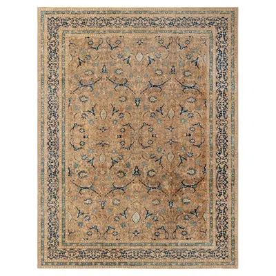 Pre-owned 1stdibs Doris Leslie Blau Antique Tabriz Floral Allover Warm Tan Carpet - C. 1900 In Brown