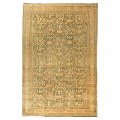 Pre-owned 1stdibs Doris Leslie Blau Antique Tabriz Floral Allover Warm Tan Rug - C. 1900 In Brown