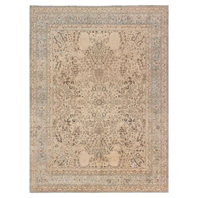 Pre-owned 1stdibs Doris Leslie Blau Antique Tabriz Floral Allover Warm Tan Rug - C. 1920 In Brown