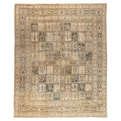 Pre-owned 1stdibs Doris Leslie Blau Antique Tabriz Tan Rug - C. 1880 (size Adjusted) Garden Design In Brown
