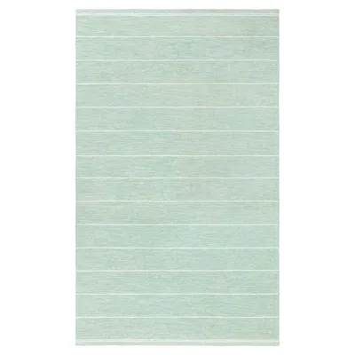Pre-owned 1stdibs Doris Leslie Blau Scandinavian Mid-century Striped Mint Flatweave Wool Rug In Gray