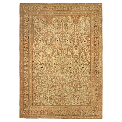 Pre-owned 1stdibs Doris Leslie Blau Tabriz Antique Allover Light Beige Hand-knotted Rug - C. 1880 In Brown