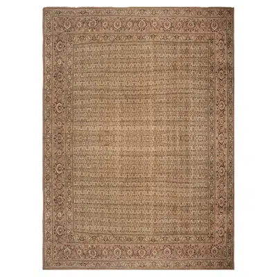 Pre-owned 1stdibs Doris Leslie Blau Tabriz Antique Allover Warm Tan Hand-knotted Carpet - C. 1920 In Brown